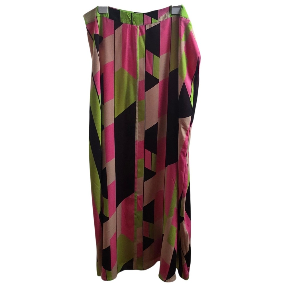 Maree Pour Toi NWT Size 16 Colorblock Maxi Skirt Pucci-Print Pink‎ Lime